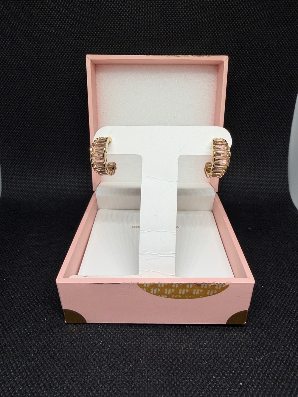 Peach Sapphire on Gold Hoops